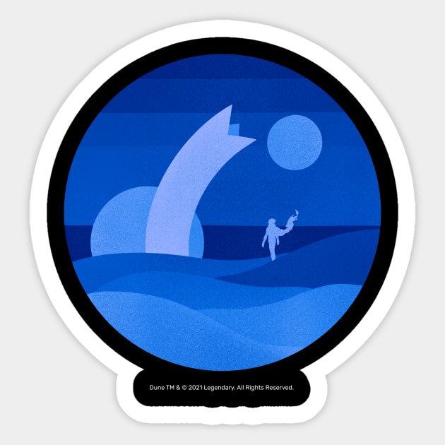 Minimalist Arrakis, Blue Moons Sticker by Dream Artworks